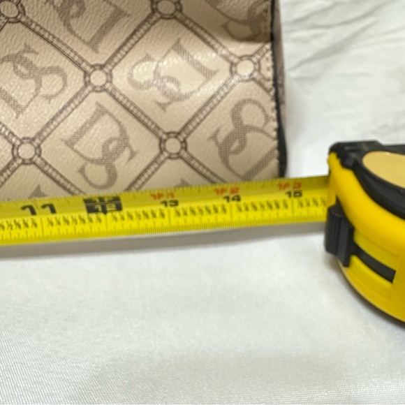 Dasein women's top handle monogram satchel bag in brown. - Picture 6 of 10